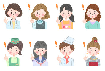 女性アイコン色鉛筆風1