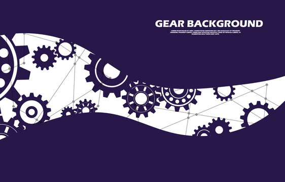 Abstract gear symbols pattern Hi-tech Technology background EP.5