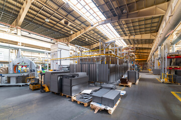 The interior of the metalworking shop.