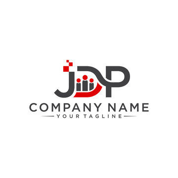 Initial letter JDP monogram logo design vector