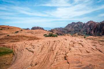 An overlooking view of nature in Snow Canyon State Park, Utah