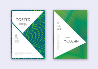 Stylish cover design template set. Green abstract