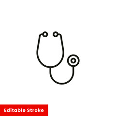 Stethoscope cardio device line style icon vector illustration design. Editable stroke EPS10