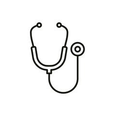 Stethoscope cardio device line style icon vector illustration design. EPS10