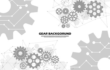 Abstract gear symbols pattern Hi-tech Technology background EP.13.