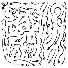 set of hand drawn curved arrows.