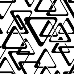 abstract black and white triangles, seamless vector pattern