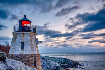 Sunset at Castle Hill Lighthous. Newport, Rhode Island