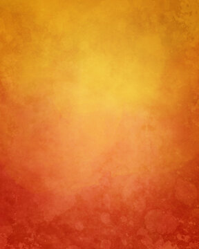 Gold red and orange background with faint distressed vintage texture and grunge, old faded golden yellow paper illustration with orange blobs in bokeh effect