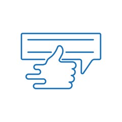 Message and Approval sign. Fast Positive Feedback Vector Linear Icon Isolated