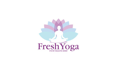Yoga woman vector logo for yoga coaching and business or club
