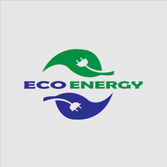 Eco energy logo template vector icon illustration design