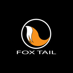 orange fox tail vector logo image icon