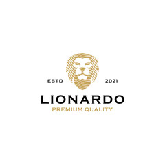 Lion line hipster logo design