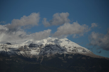 Naklejka na ściany i meble mountain high top snow winter in tzoumerka greece