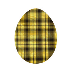Decorated Easter egg isolated on white background. A black and yellow egg. Design for Easter