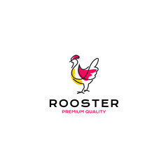 Fototapeta na wymiar Rooster Line logo design