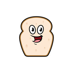 Vector Piece of Bread Cartoon Character