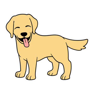 Vector Golden Labrador Retriever Illustration
