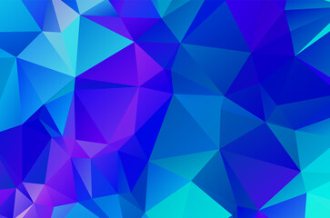 Blue vivid geometric polygonal abstract design background template