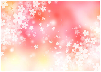 桜_淡いピンク背景