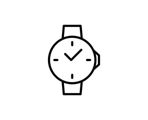 Clock line icon. High quality outline symbol for web design or mobile app. Thin line sign for design logo. Black outline pictogram on white background