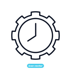 Simple Time icon template color editable. Time Inspection symbol vector sign isolated on white background for graphic and web design.