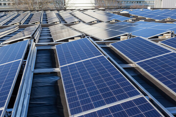 the solar panels on the roof