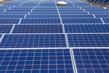 the solar panels on the roof