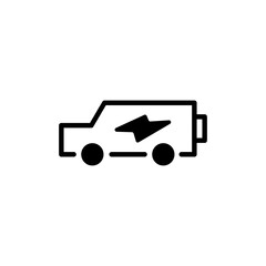 electric car battery logo vector icon illustration