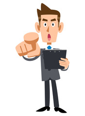 指差し確認するビジネスマン
