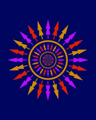 abstract circle of trees in different collors, catchy and stylish design element, could be used as a poster, print and element of decor
