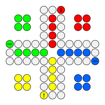 Family Ludo Board Game Ready to Print Design. 3d Rendering