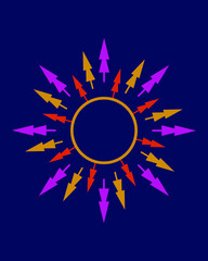 abstract circle of trees in different collors, catchy and stylish design element, could be used as a poster, print and element of decor