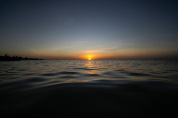 Fototapeta na wymiar SUNSET ON HOLBOX ISLAND IN MEXICO