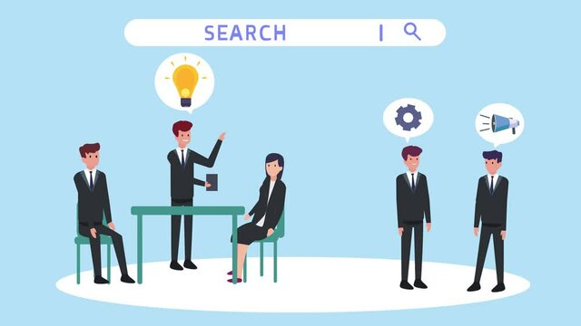 Group of business people working for SEO