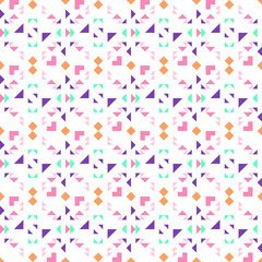 Multi colors Mosaic tiles Pattern Background Vector. Seamless fabric texture.