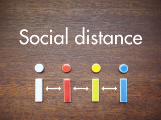 ソーシャルディスタンス　タイル　背景素材　タイルアート　Social distance 
