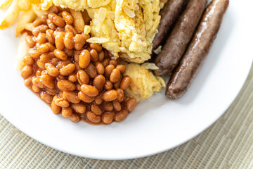 English breakfast served and ready to eat