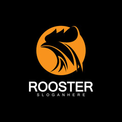Obraz premium Rooster head logo vector icon symbol illustration design.Rooster chicken cock. Abstract vector illustration
