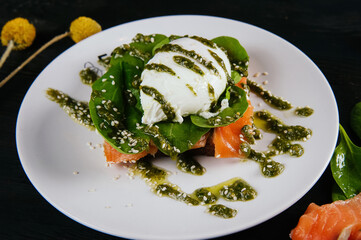 Nice photo of a decorated food at a restaurant .