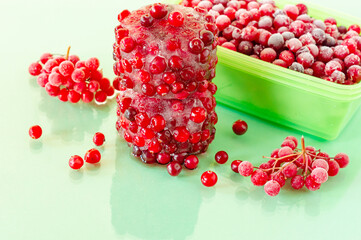 Frozen cranberries. Frozen organic berries for desserts and bakery