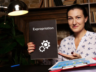  Expropriation phrase on black notepad.