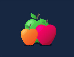 Apple bitten piece cartoon vector illustration