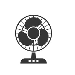 Domestic fan glyph single isolated vector icon. Home appliances and electronics illustration on white background