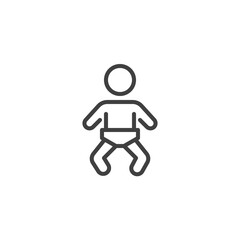 Mother room line icon. linear style sign for mobile concept and web design. Parenting room outline vector icon. Symbol, logo illustration. Vector graphics