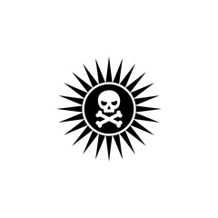 Death sun radiation icon isolated on white background