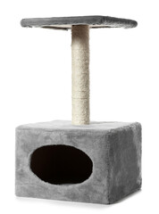 Scratching post for cats on white background
