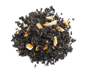 Dry fruit tea on white background