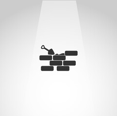 Brick wall vector icon, Bricks simple isolated icon